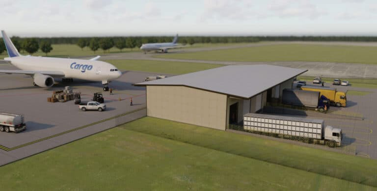 Chennault Airport prepares for opening of new cargo facility.